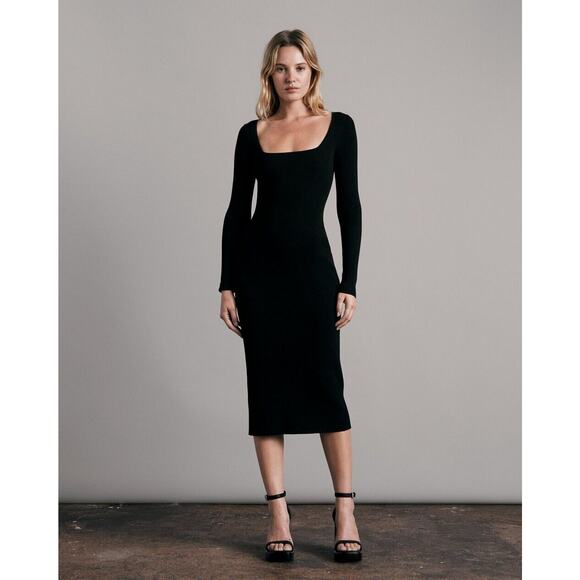 Rag & Bone Asher Midi Dress - S Black